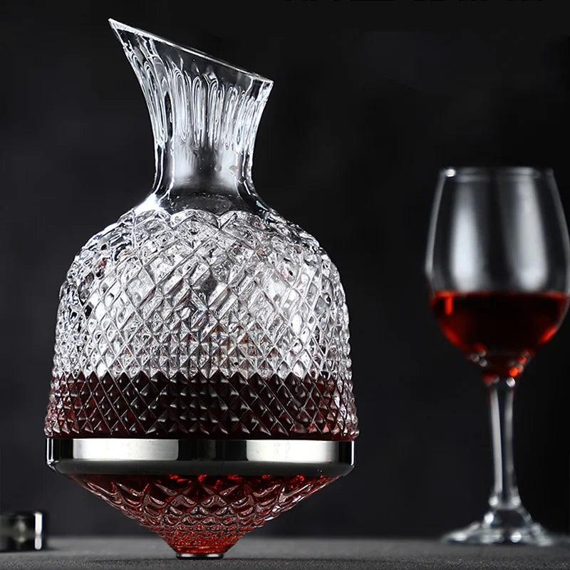 Crystal Glass Rotating Decanter