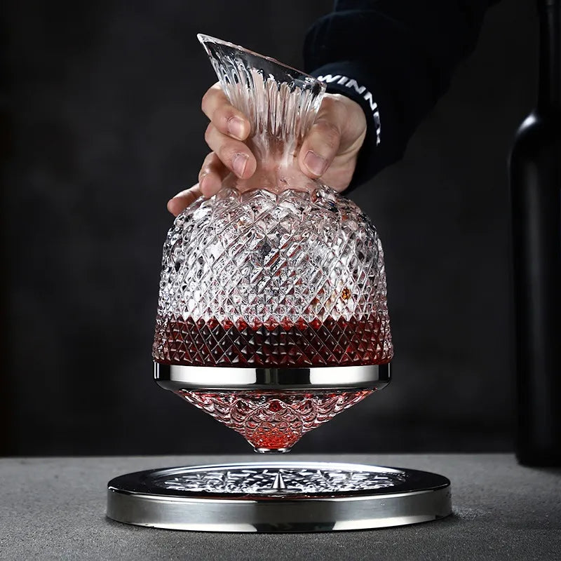 Crystal Glass Rotating Decanter